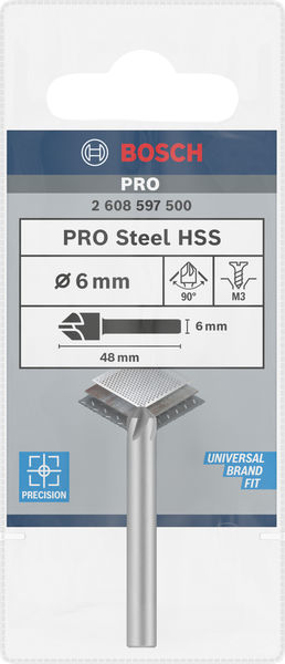BOSCH PRO Steel HSS Kegelsenker, 6 x 48 mm, M3