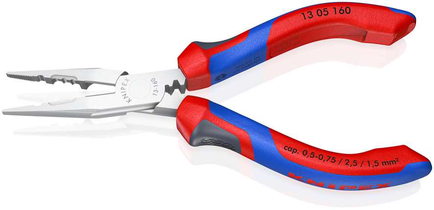 KNIPEX KNIPEX 13 05 160 Verdrahtungszange 160 mm verchromt gummierter Griff KNIPEX KNIPEX 13 05 160 Verdrahtungszange 160 mm verchromt gummierter Griff