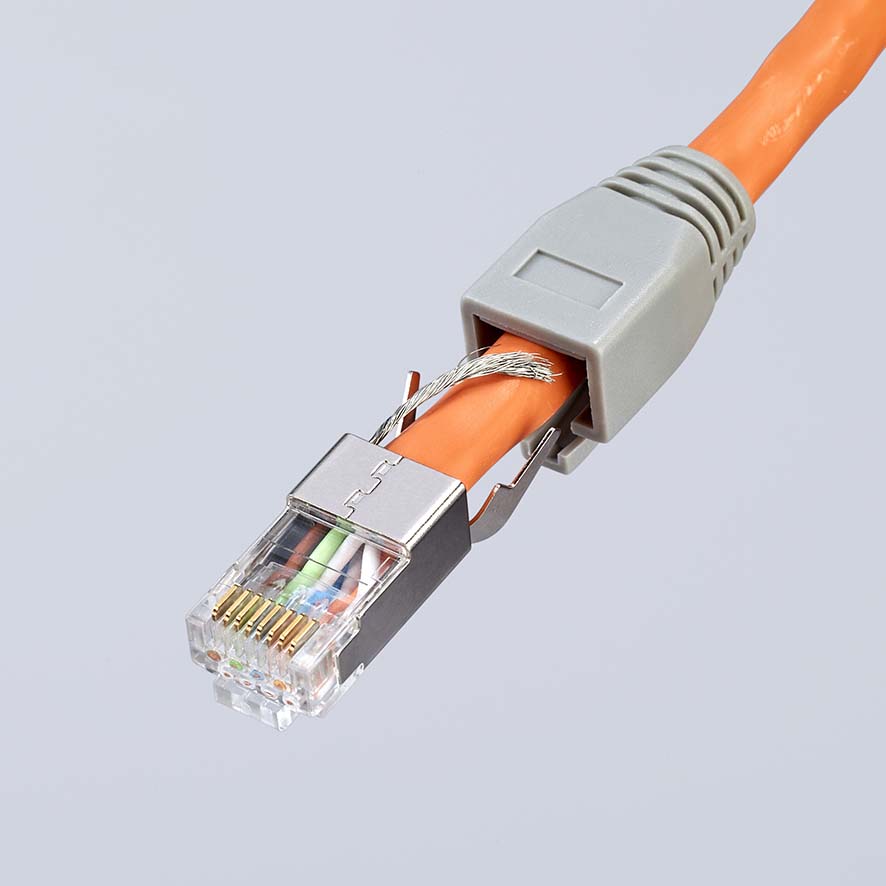 KNIPEX KNIPEX 97 51 13 Crimpzange für RJ45-Westernstecker 190 mm brüniert mit Mehrkomponenten-Hüllen