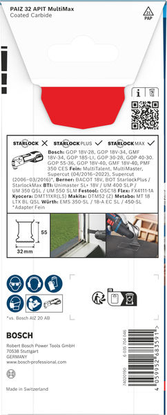 BOSCH EXPERT PAIZ 32 APIT MultiMax Tauchsägeblatt, 32 x 55 mm