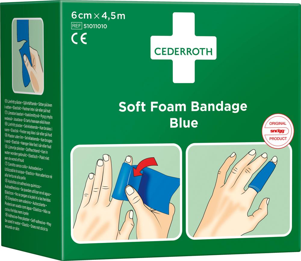 CEDERROTH Schaumbandage blau, 6cm x 4,5m CEDERROTH