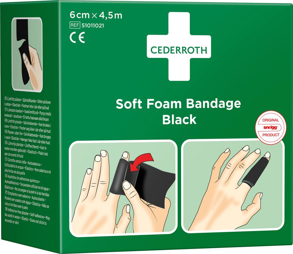 CEDERROTH Schaumbandage, schwarz, 6cm x 4,5m CEDERROTH Schaumbandage, schwarz, 6cm x 4,5m