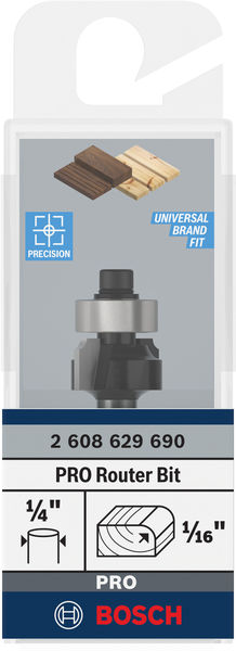 BOSCH PRO Abrundfräser, R 1/16", Schaft 1/4" BOSCH PRO Abrundfräser, R 1/16", Schaft 1/4"