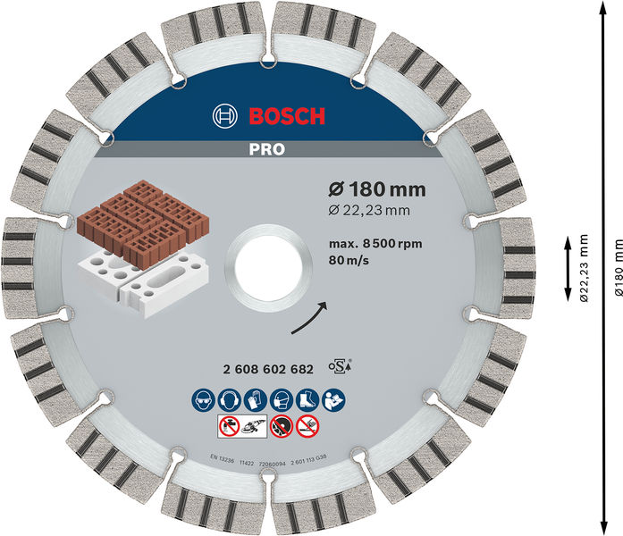 BOSCH PRO Abrasive Diamanttrennscheibe, 180 x 22,23 mm BOSCH PRO Abrasive Diamanttrennscheibe, 180 x 22,23 mm