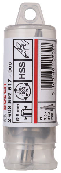 BOSCH Blechschälbohrer HSS, zylindrisch, 5 - 31 mm, 103 mm, 9 mm BOSCH Blechschälbohrer HSS, zylindrisch, 5 - 31 mm, 103 mm, 9 mm