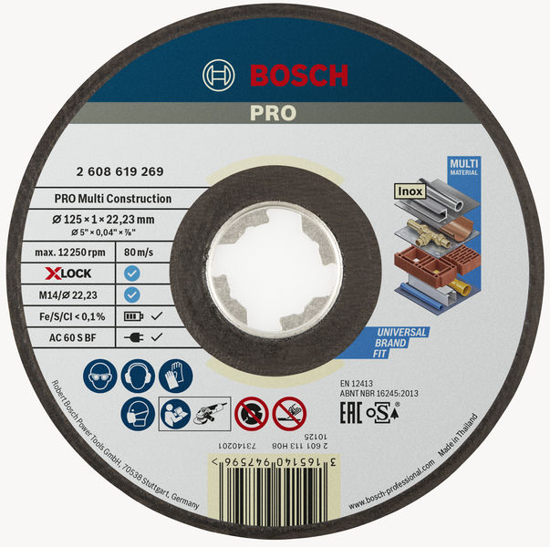 BOSCH X-LOCK Trennscheibe Multi Material 125 x 1 x 22,23, gerade BOSCH X-LOCK Trennscheibe Multi Material 125 x 1 x 22,23, gerade