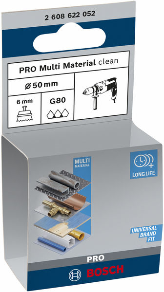 BOSCH PRO Multi Material clean Topfbürste, gerader Schaft, 50 x 1 mm
