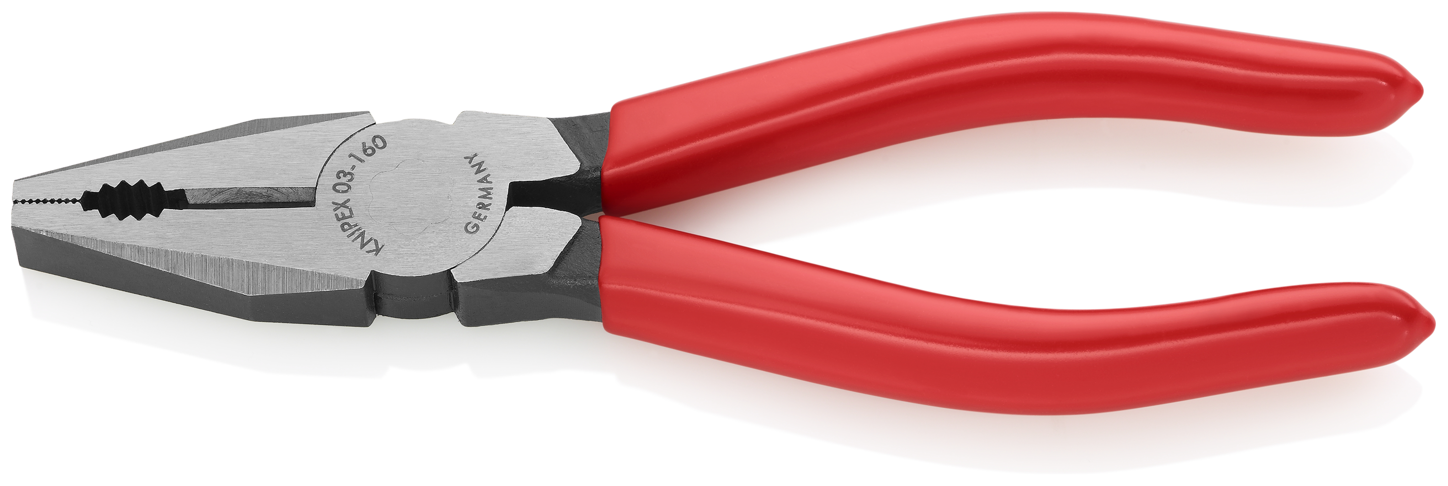 KNIPEX KNIPEX 03 01 160 Kombizange 160 mm schwarz atramentiert mit Kunststoff überzogen poliert