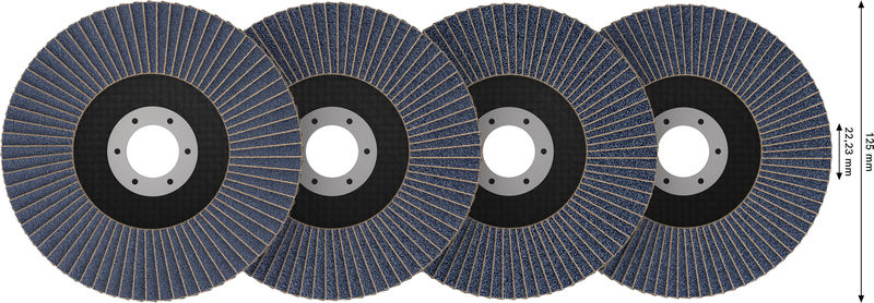 BOSCH X451 Fächerschleifscheiben Set, 125 x 22,23 mm, K40/K60/K80/K120, Z29, 60-tlg