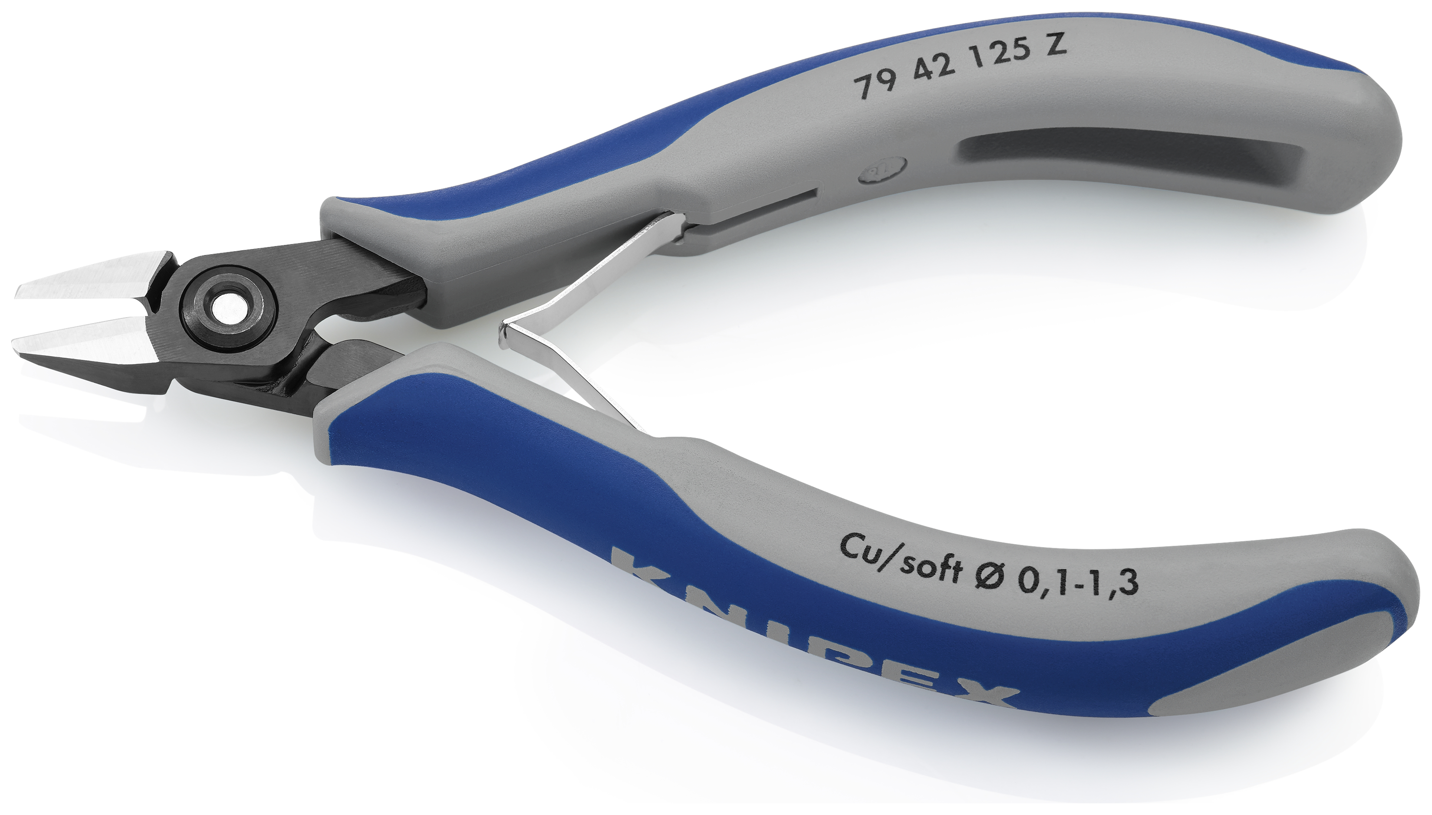 KNIPEX KNIPEX 79 42 125 Z Präzisions-Elektronik-Seitenschneider 125 mm brüniert mit Mehrkomponenten-Hüllen poliert