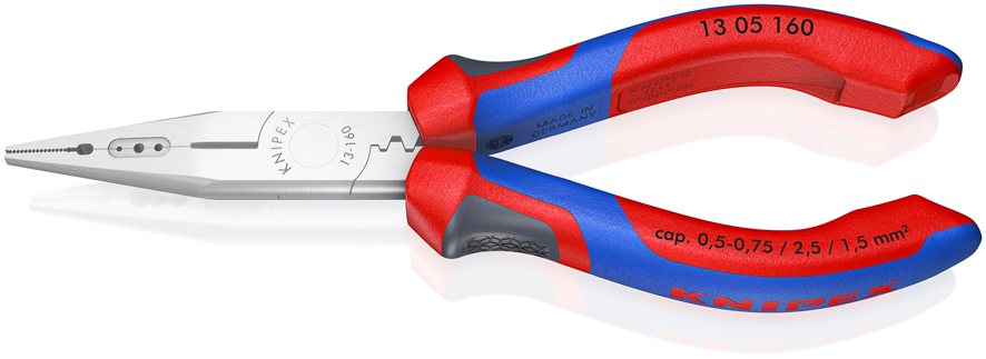 KNIPEX KNIPEX 13 05 160 Verdrahtungszange 160 mm verchromt gummierter Griff KNIPEX KNIPEX 13 05 160 Verdrahtungszange 160 mm verchromt gummierter Griff