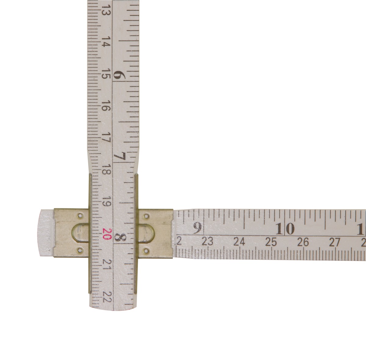 STABILA Zollstock Type 1607, 2 m, weiß, cm-inch-Skala, hochwertiger Meterstab aus PEFC-zertifiziertem Holz, umschließende Gelenkplatten