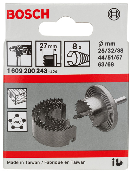 BOSCH Lochsägen-Set, 8-tlg., 25-68 mm