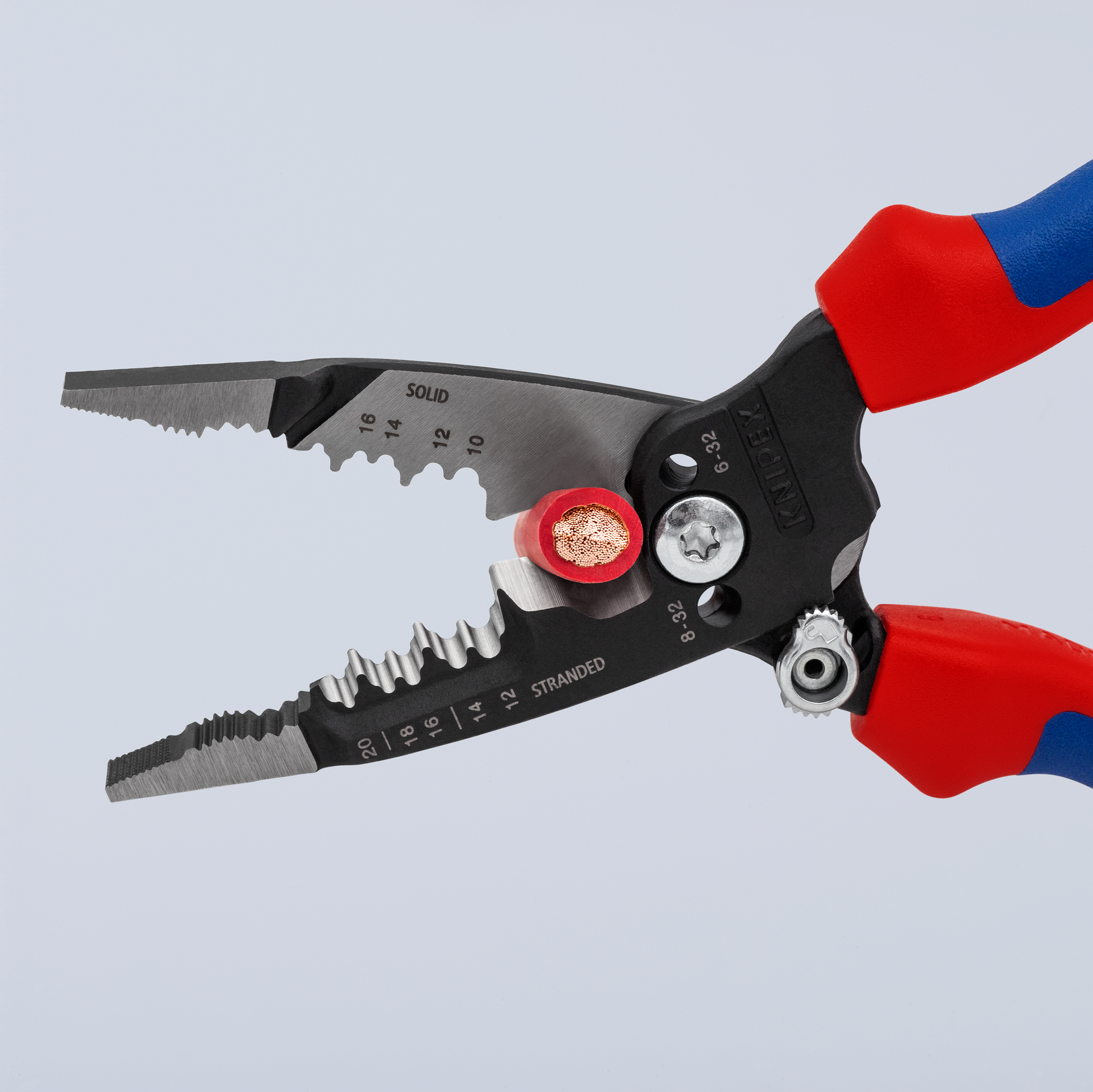 KNIPEX KNIPEX 13 72 8 WireStripper Multifunktions-Elektrikerzangen amerikanisches Modell 200 mm schwarz atramentiert mit Mehrkomponenten-Hüllen poliert