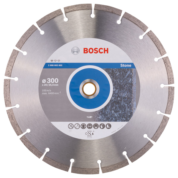 BOSCH Diamanttrennscheibe Standard for Stone, 300 x 20,00/25,40 x 3,1 x 10 mm BOSCH Diamanttrennscheibe Standard for Stone, 300 x 20,00/25,40 x 3,1 x 10 mm