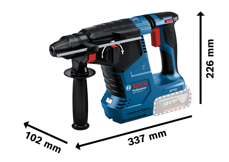 BOSCH Akku-Bohrhammer GBH 18V-24 C mit Zusatzhandgriff in L-BOXX BOSCH Akku-Bohrhammer GBH 18V-24 C mit Zusatzhandgriff in L-BOXX