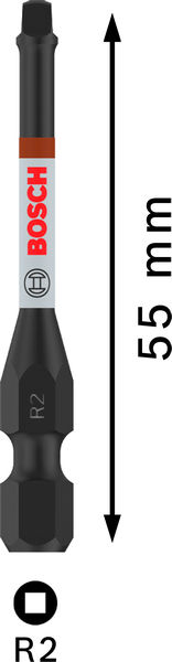 BOSCH PRO Robertson Impact Bit, R2, 55 mm, 5-tlg. BOSCH PRO Robertson Impact Bit, R2, 55 mm, 5-tlg.