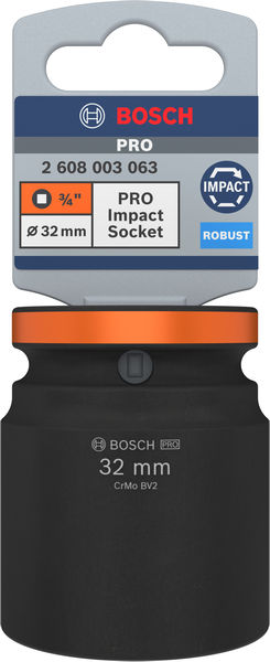 BOSCH PRO Impact Steckschlüsselsatz, 3/4", 32 mm, Standard