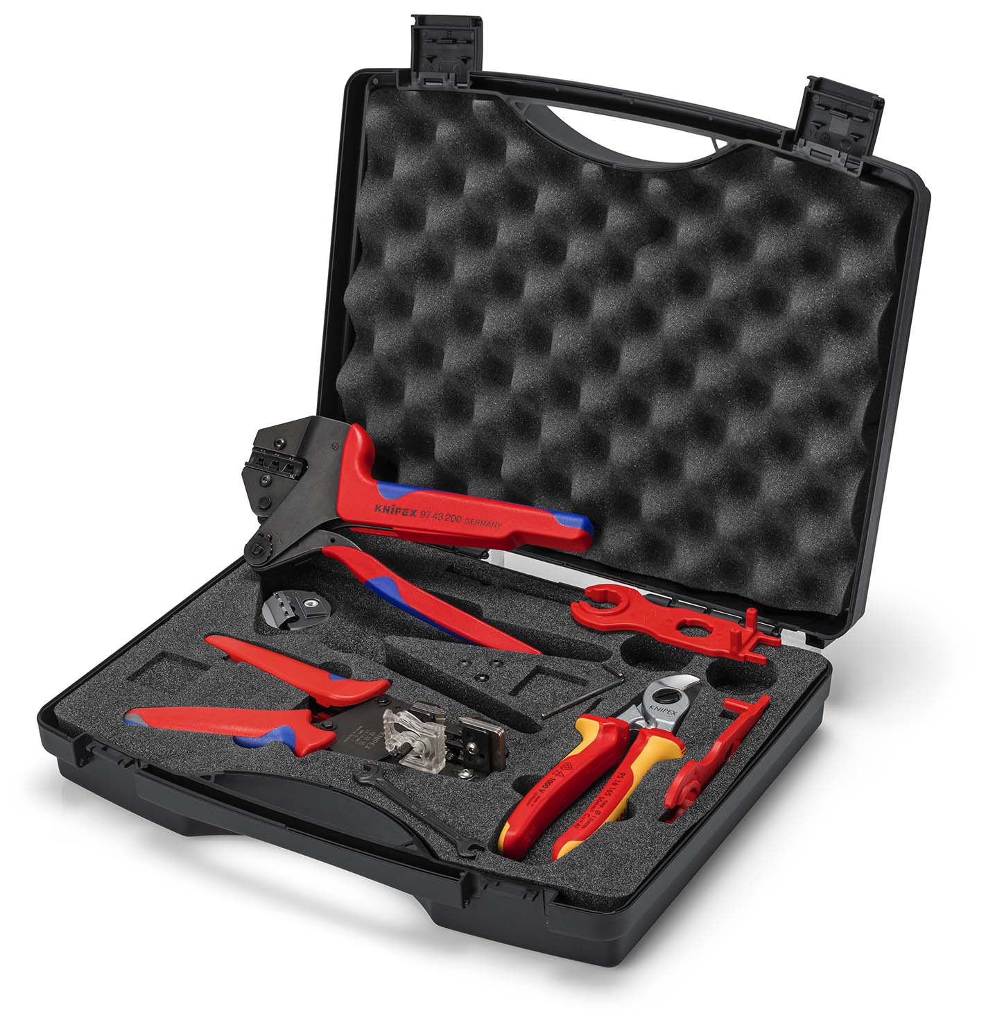 KNIPEX KNIPEX 97 91 04 V02 Werkzeugkoffer für Photovoltaik für Solar-Steckverbinder MC4® (Multi-Contact) 7-teilig