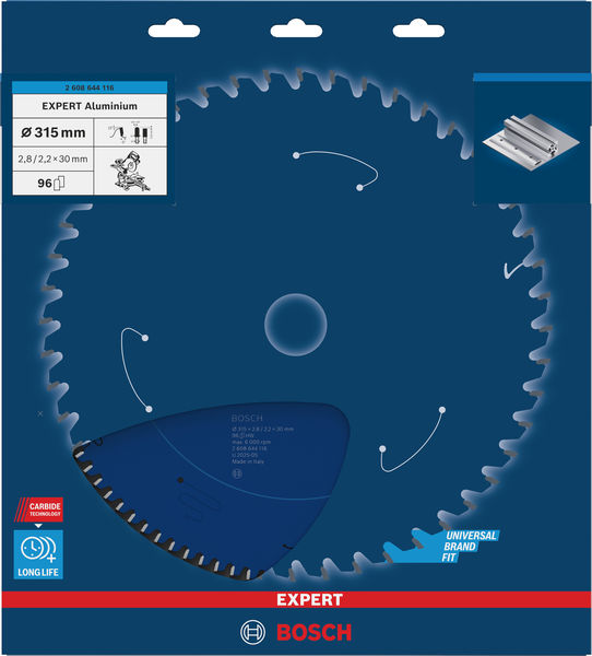 BOSCH EXPERT Aluminium Kreissägeblatt, 315x2,8/2,2x30 mm, Z96