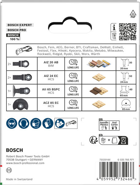 BOSCH Holz- und Weichmetall-Blatt-Set für oszillierende Multifunktionswerkzeuge,6-tlg.