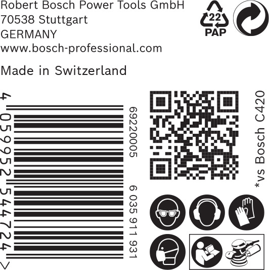 BOSCH EXPERT C470 Schleifscheibe, 125mm, K400, Multilochung, 50-tlg.