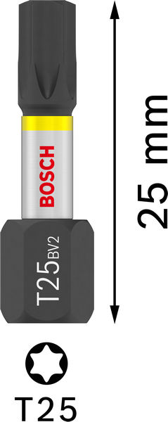 BOSCH PRO Torx Impact Bit, T25, 25 mm, Display, 10 x 25-tlg BOSCH PRO Torx Impact Bit, T25, 25 mm, Display, 10 x 25-tlg