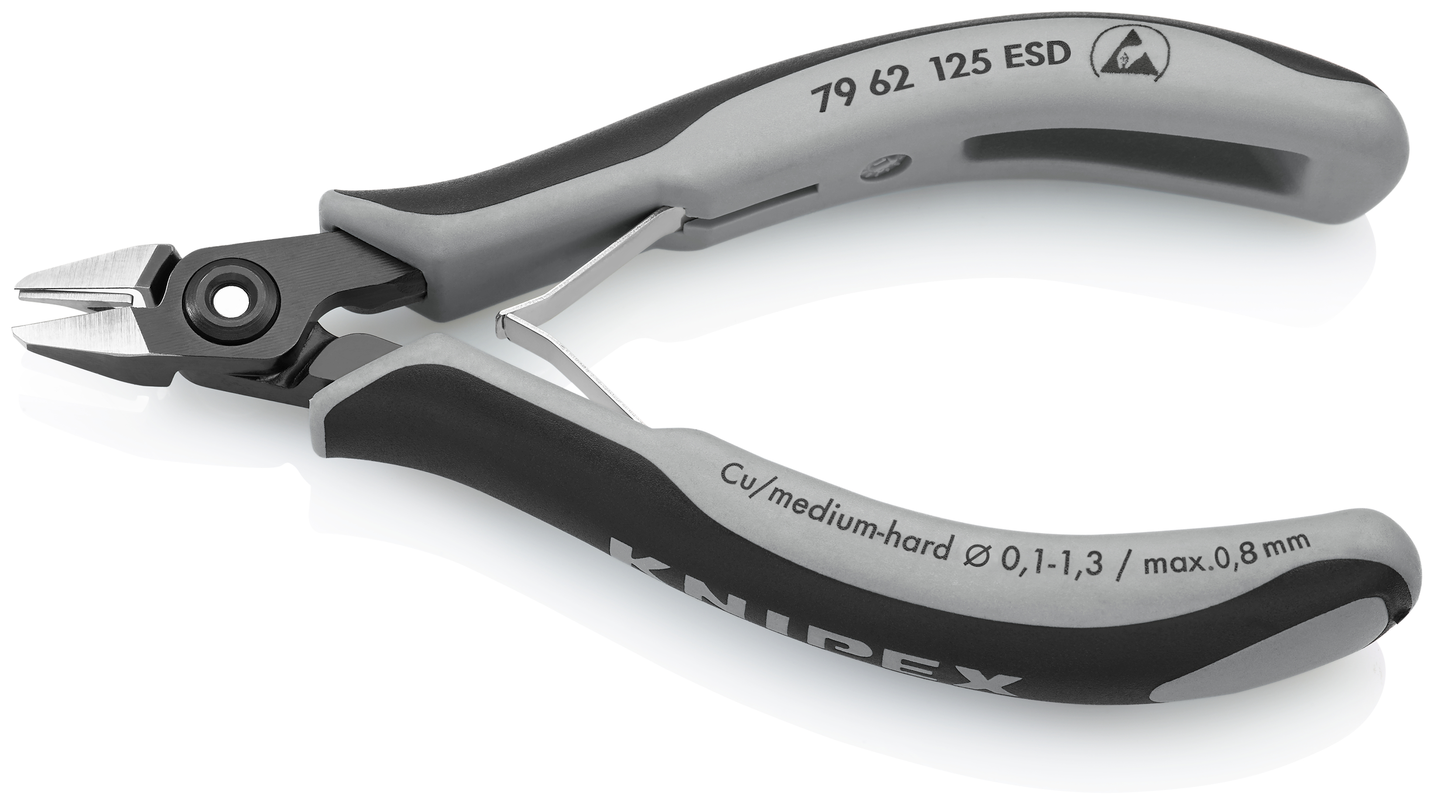 KNIPEX KNIPEX 79 62 125 ESD Präzisions-Elektronik-Seitenschneider ESD 125 mm brüniert mit Mehrkomponenten-Hüllen poliert KNIPEX KNIPEX 79 62 125 ESD Präzisions-Elektronik-Seitenschneider ESD 125 mm brüniert mit Mehrkomponenten-Hüllen poliert