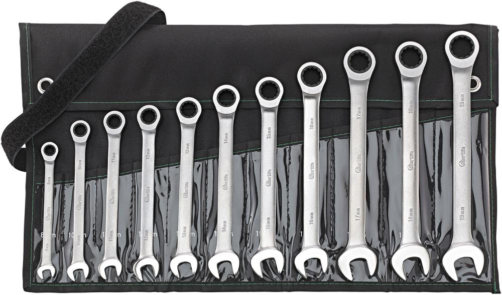 FORTIS Ratschenschlüssel-Satz gerade 8-19mm 11-teilig in Rolltasche