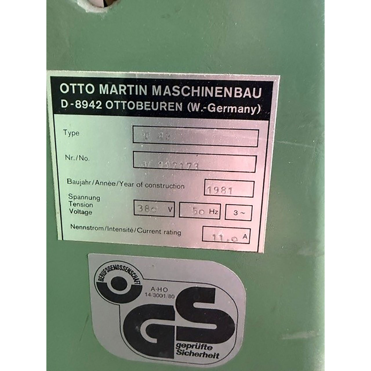 MARTIN Dickenhobelmaschine T42 MARTIN Dickenhobelmaschine T42