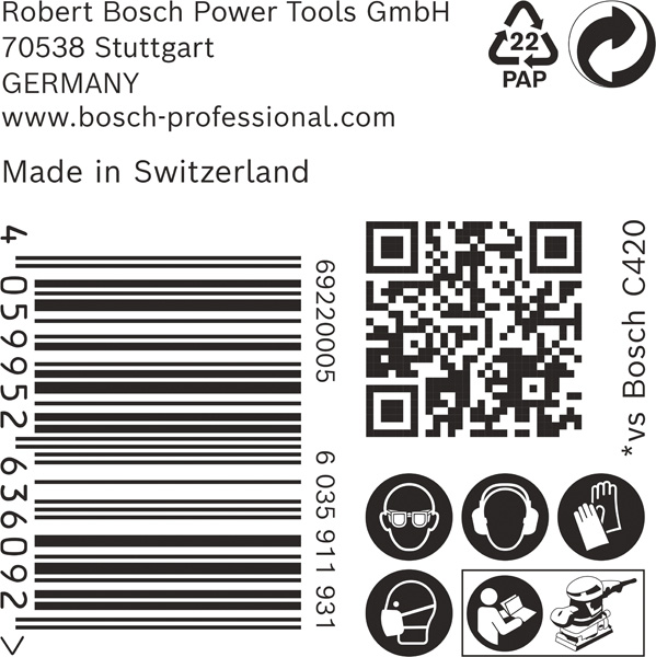 BOSCH EXPERT C470 Schleifblatt, 115x107mm, K240, 6 Löcher, 50-tlg. BOSCH EXPERT C470 Schleifblatt, 115x107mm, K240, 6 Löcher, 50-tlg.