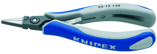 KNIPEX KNIPEX 34 12 130 Präzisions-Elektronik-Greifzange 130 mm brüniert mit Mehrkomponenten-Hüllen poliert