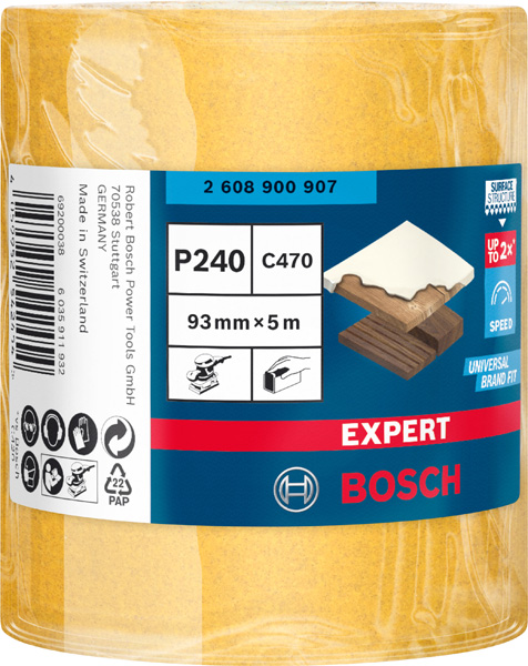 BOSCH EXPERT C470 Schleifband, 93mmx5m, K240, keine Löcher