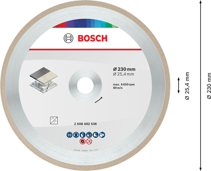 BOSCH Ceramic Trennscheibe, 230 x 7 mm, Bohrung 25,4 mm BOSCH Ceramic Trennscheibe, 230 x 7 mm, Bohrung 25,4 mm