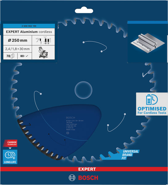 BOSCH EXPERT Aluminium Kreissägeblatt, 250x30 mm, Z78 BOSCH EXPERT Aluminium Kreissägeblatt, 250x30 mm, Z78