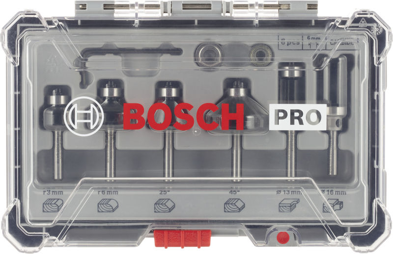 BOSCH PRO Kantenfräser-Set, 6 mm, 6-tlg BOSCH PRO Kantenfräser-Set, 6 mm, 6-tlg