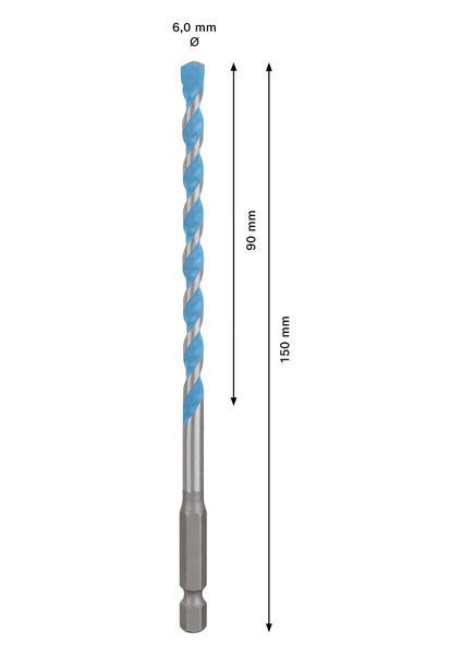 BOSCH EXPERT HEX-9 Multi Construction Bohrer, 6 x 90 x 150 mm BOSCH EXPERT HEX-9 Multi Construction Bohrer, 6 x 90 x 150 mm