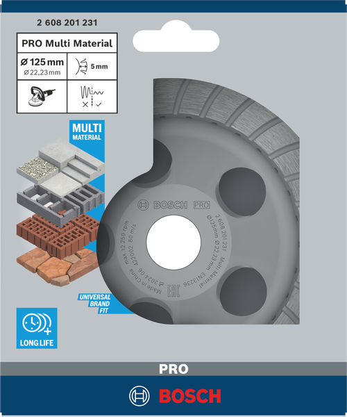 BOSCH PRO Multi Material Topfscheibe, 5 x 125 x 22,23 mm