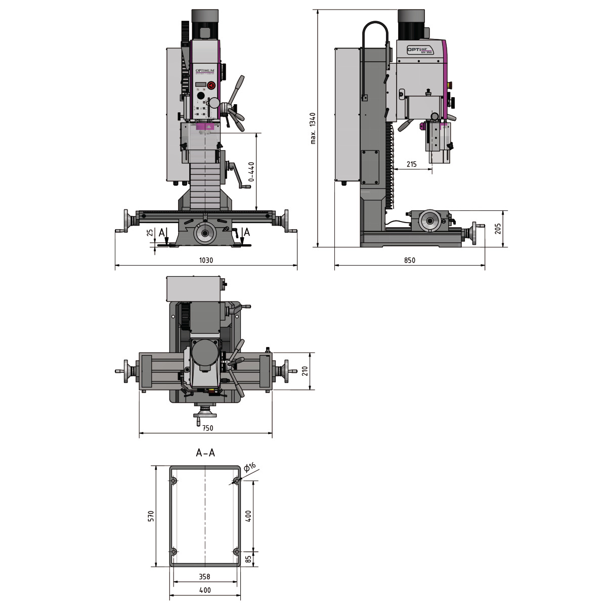 STÜRMER Bohr-Fräsmaschine Optimum OPTImill MH 35V