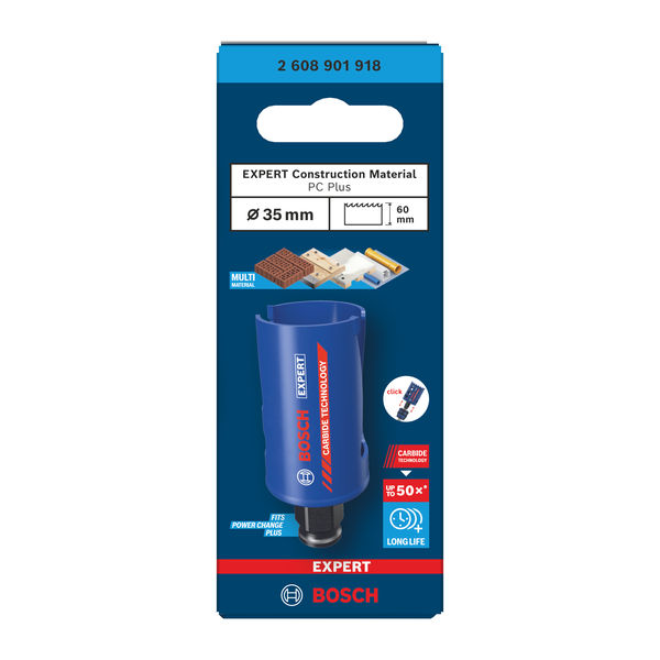 BOSCH EXPERT Construction Material Power Change Plus Lochsäge, 35 x 60 mm