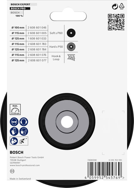 BOSCH PRO Stützteller hart, 125 mm, M14 BOSCH PRO Stützteller hart, 125 mm, M14