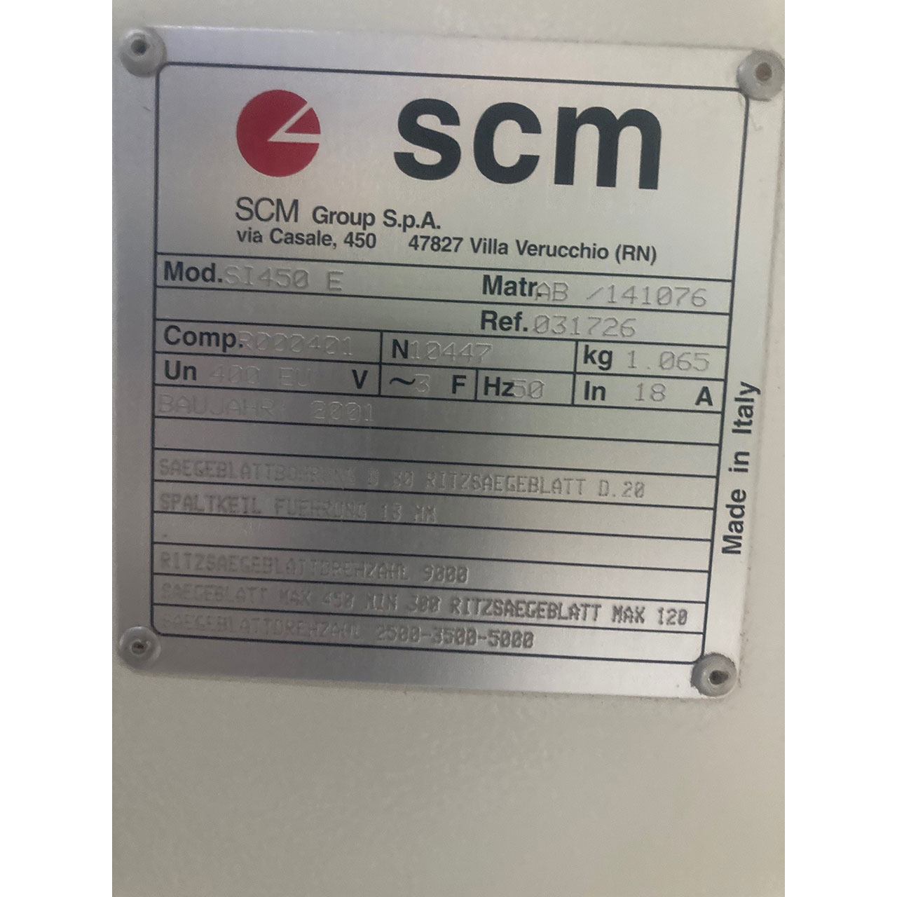 SCM Formatkreissäge SI 450 E SCM Formatkreissäge SI 450 E