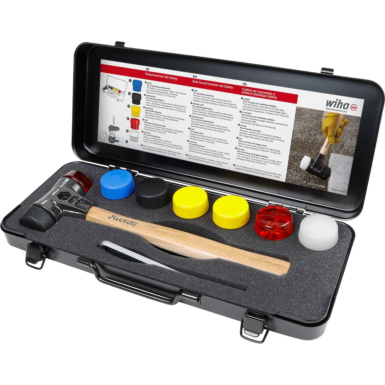WIHA Schonhammer Set Safety mit gemischten Schlagköpfen 8-tlg. in Box