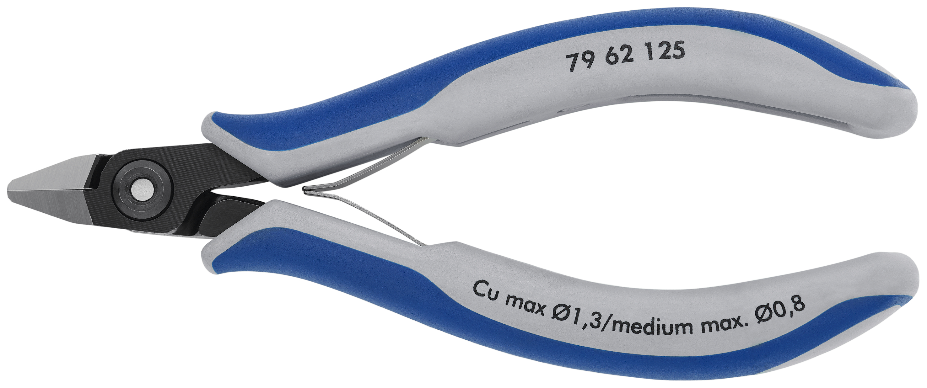 KNIPEX KNIPEX 79 62 125 Präzisions-Elektronik-Seitenschneider 125 mm brüniert mit Mehrkomponenten-Hüllen poliert