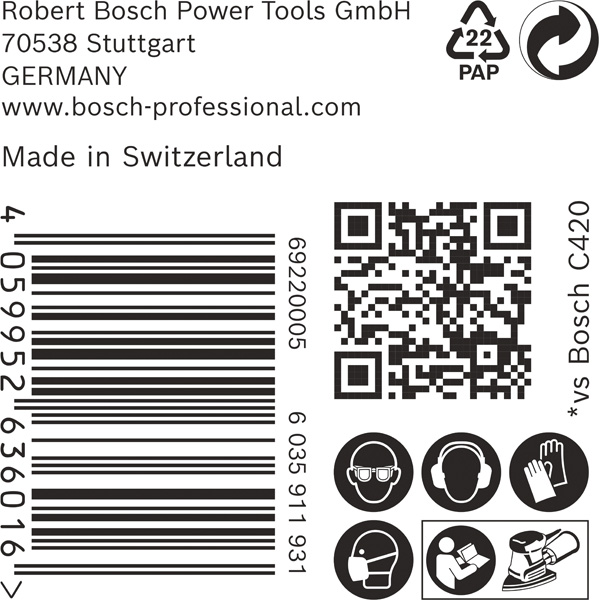 BOSCH EXPERT C470 Schleifblatt, 102x62/93mm, K240, 11 Löcher, 50-tlg.