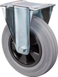 BS ROLLEN Bockrolle 125mm L410.B46 Platte,Gummi grau,RL L410.B46.125 BS ROLLEN