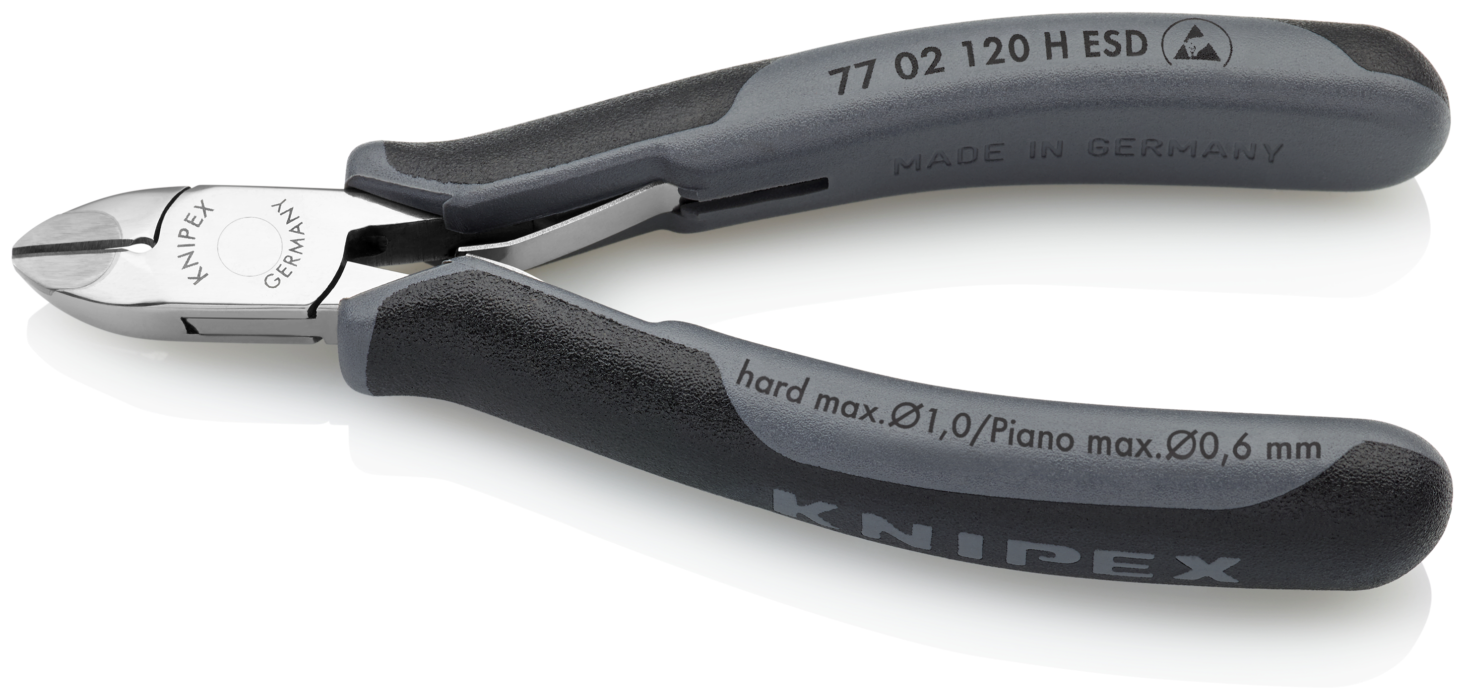 KNIPEX KNIPEX 77 02 120 H ESD Elektronik-Seitenschneider mit eingesetzter Hartmetallschneide ESD 120 mm mit Mehrkomponenten-Hüllen spiegelpoliert KNIPEX KNIPEX 77 02 120 H ESD Elektronik-Seitenschneider mit eingesetzter Hartmetallschneide ESD 120 mm mit Mehrkomponenten-Hüllen spiegelpoliert