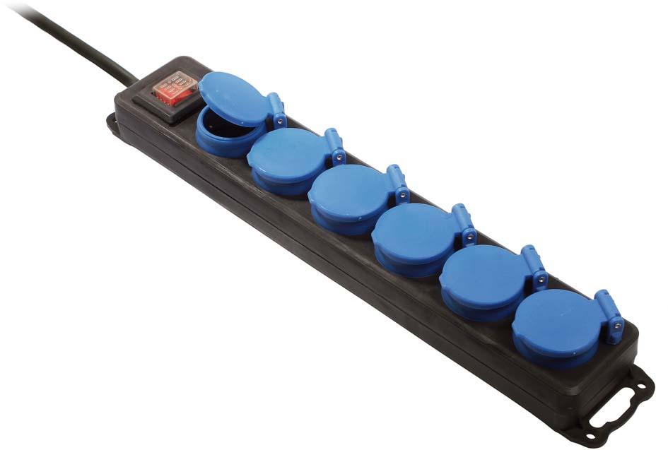 AS SCHWABE TECHNIKPRODUKTE 6-fach VerteilersteckdoseIP44, 1,5m H07RN-F3G1,5