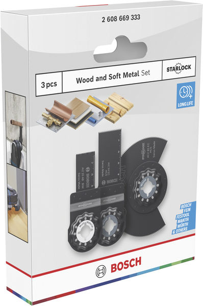 BOSCH Holz- und Weichmetall-Blatt-Set für oszillierende Multifunktionswerkzeuge,3-tlg. BOSCH Holz- und Weichmetall-Blatt-Set für oszillierende Multifunktionswerkzeuge,3-tlg.
