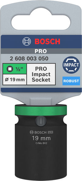 BOSCH PRO Impact Steckschlüsselsatz, 1/2", 19 mm, Standard BOSCH PRO Impact Steckschlüsselsatz, 1/2", 19 mm, Standard